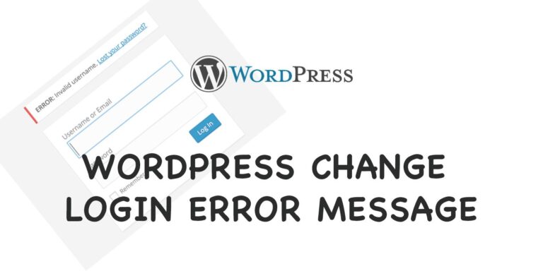 wordpress change login error message