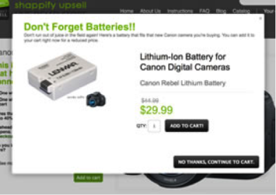shopify product upsell
