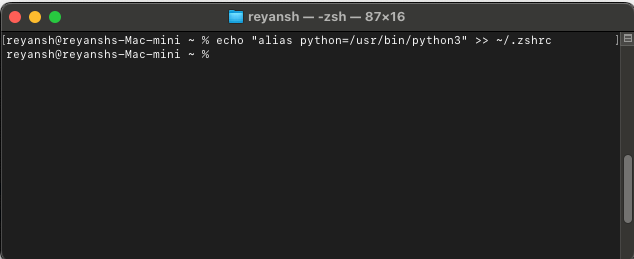 add python to zsh