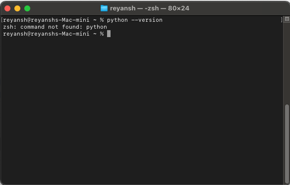 zsh: command not found: python