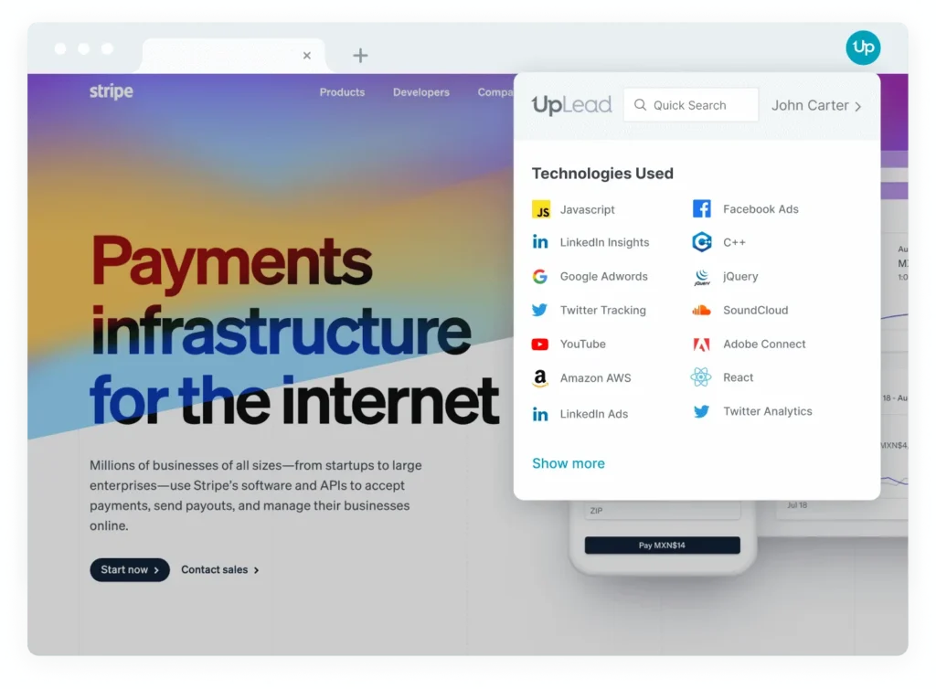 UpLead chrome extension